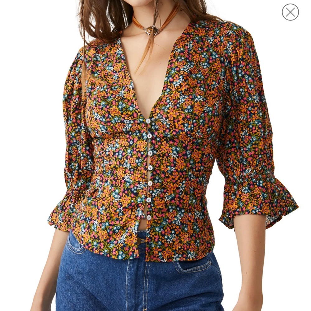 Floral Free People Blouse